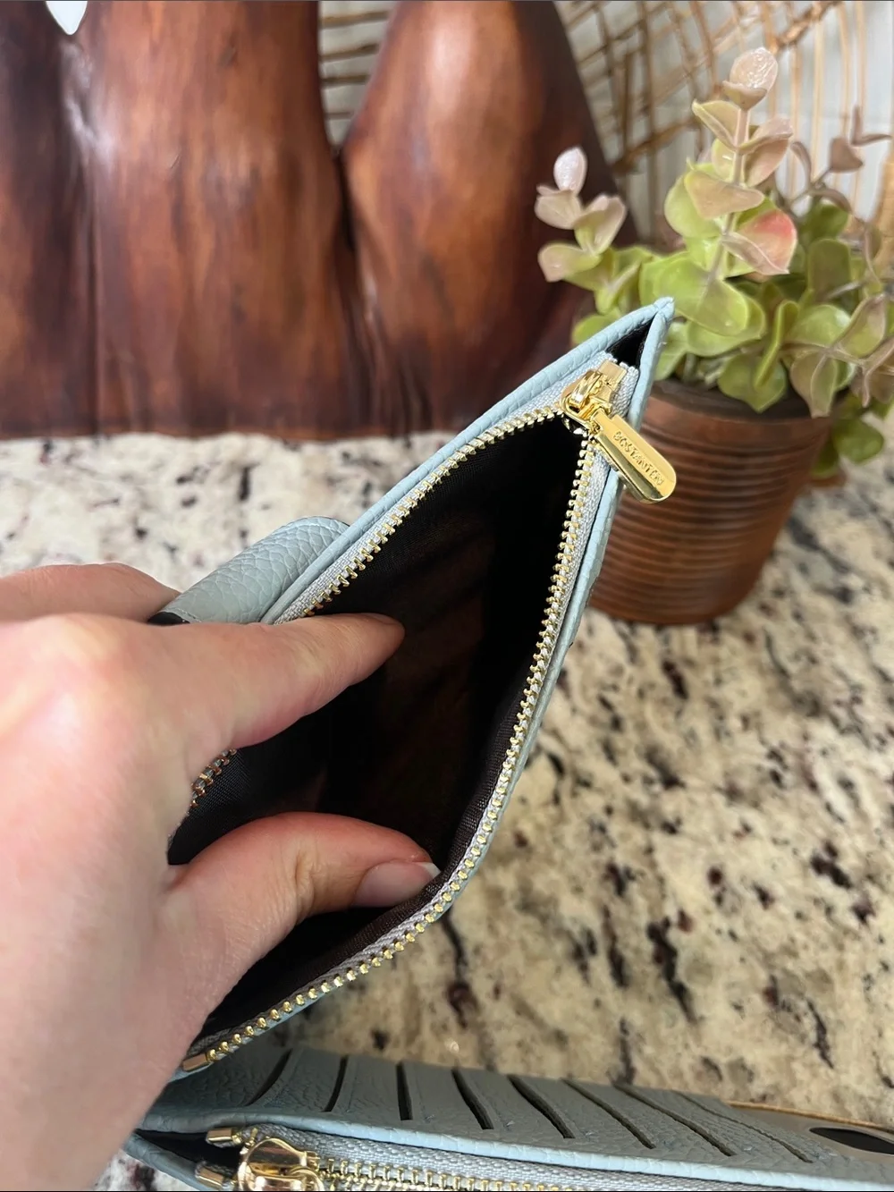 Bostanten Pebbled Light Blue Wallet